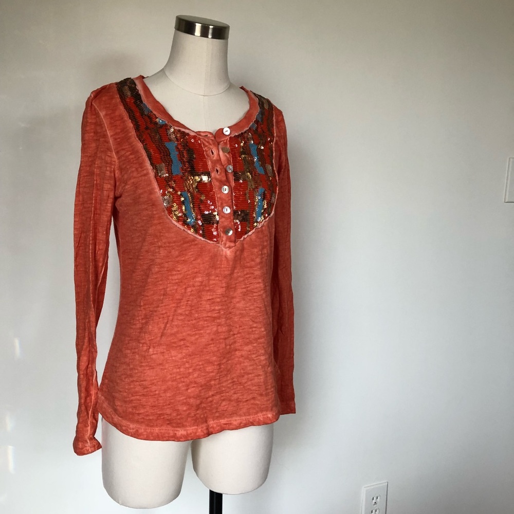 Free People Sequin Henley